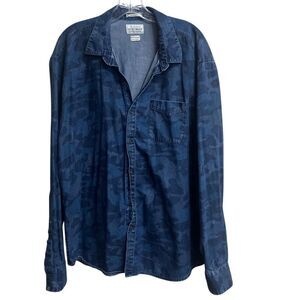 Lucky brand “California fit” camouflage denim pocket button up XXL #655